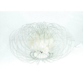 Maison by Premier Silver Wire White Table Lamp