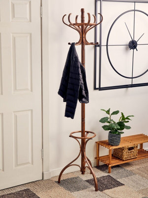 Maison by Premier Walnut Finish Solid Birchwood Coat Stand DIY at B Q