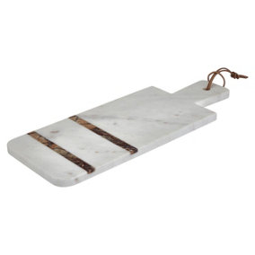 Maison by Premier White And Brown Forest Marble Serving Board