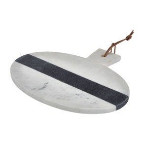 Maison by Premier White And Grey Marble Round Serving Board