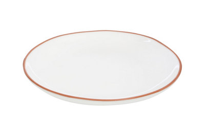 Maison by Premier White Glazed Terracotta Calisto Dinner Plate