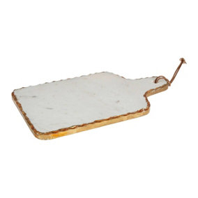 Maison by Premier White Marble And Gold Foil Serving Serve Board