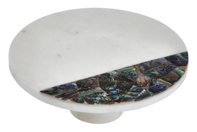 Maison by Premier White Marble Round Cake Stand