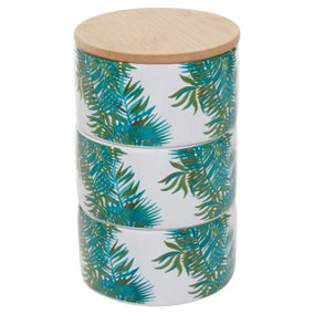 Maison by Premier Winter Palm Set Of Three Stackable Canisters