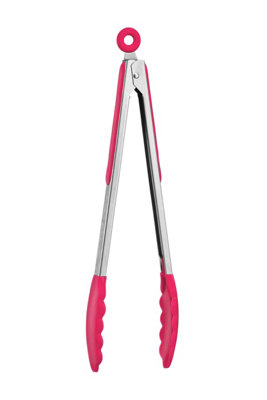 Maison by Premier Zing Hot Pink Silicone And Stainless Steel Tongs