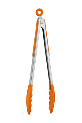 Maison by Premier Zing Orange Silicone And Stainless Steel Tongs