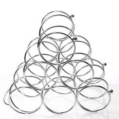 Maison by Premier Zuko Chrome 6 Bottles Triangular Wine Rack