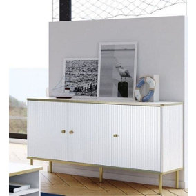 Maison White And Gold 3 Door Sideboard