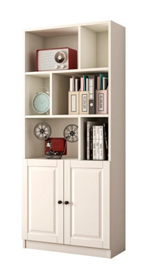 MAISON White Bookcase With 2 Doors