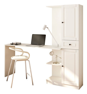 Desk with deals attached bookcase