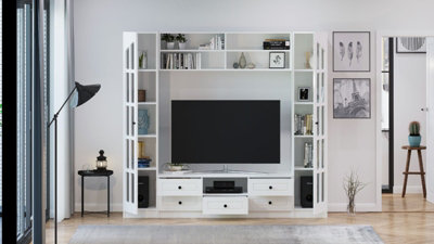 White media deals center wall unit