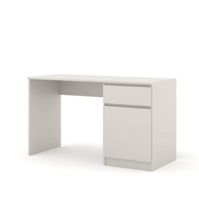 Maja 130cm Desk - Cashmere, Compact Workstation with Door and Drawer ...