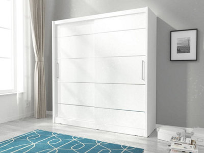 Maja Sliding Door Alu Wardrobe 180cm in White