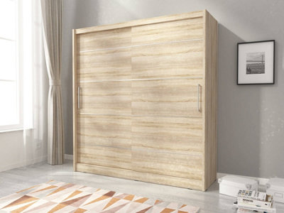 Maja Sliding Door Alu Wardrobe 180cm Oak Sonoma