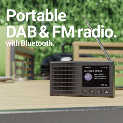 Majority Eddington Black Portable Rechargeable DAB +/FM Smart Bluetooth Radio