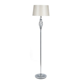Make It A Home Abria Silver Chrome Unique Twist Traditional Floor Lamp