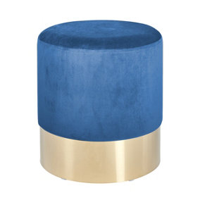 Make It A Home Alessio Double Stitched Brushed Gold Pouffe