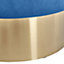 Make It A Home Alessio Double Stitched Brushed Gold Pouffe