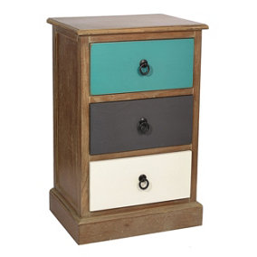 Make It A Home Arezzo Pine Wood Multicoloured 3 Drawer Unit