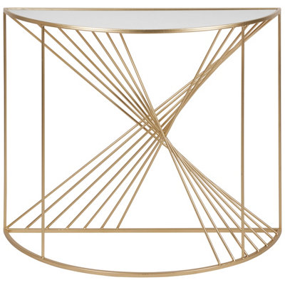 Gold half deals moon console table