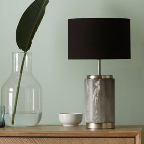 Make It A Home Cala Silver & Black Marble Ceramic Table Lamp