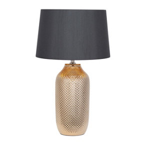 Make It A Home Casswell Gold & Black Textured Ceramic Table Lamp