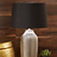 Make It A Home Casswell Silver & Black Textured Ceramic Table Lamp
