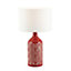 Make It A Home Danae Red & White Art Deco Fan Gloss Ceramic Table Lamp