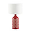 Make It A Home Danae Red & White Art Deco Fan Gloss Ceramic Table Lamp