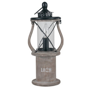 Make It A Home Dartmouth Grey Maritime Antique Style Oil Lantern Table Lamp