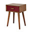 Make It A Home Elijah Retro Dark Pine 1-Drawer Side Table