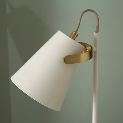 Make It A Home Fordham White & Brass Marble Base Task Table Lamp