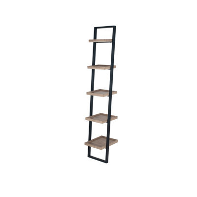 Make It A Home Houston Natural Wood Veneer 5 Shelf Ladder Unit