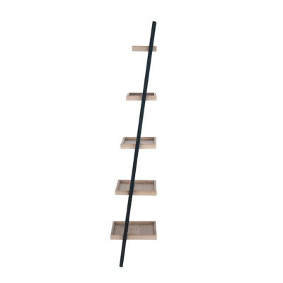 Make It A Home Houston Natural Wood Veneer 5 Shelf Ladder Unit