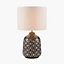 Make It A Home Inger Engraved Geometric Ceramic Table Lamp