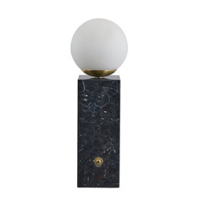 Make It A Home Kalimera Black & White Marble Orb Dimmer Table Lamp