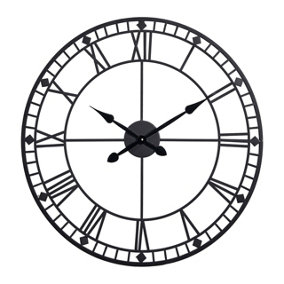 Make It A Home Livadia Black Matt Metal Round Wall Clock