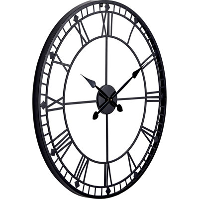 Make It A Home Livadia Black Matt Metal Round Wall Clock