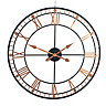Make It A Home Livadia Black & Rose Gold Distressed Iron Framed Round Wall Clock