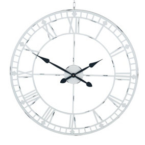 Make It A Home Livadia Matt Grey Distressed Iron Framed Round Wall Clock