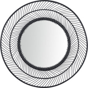 Make It A Home Lucerne Black Bamboo Large Round Wall Mirror