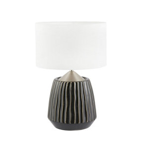 Make It A Home Marcel Textured Stripe Ceramic Table Lamp