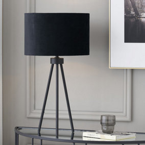 Make It A Home Maxime Black Slim Leg Brushed Velvet Shade Table Lamp