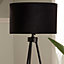 Make It A Home Maxime Matt Black Velvet Shade Tripod Floor Lamp