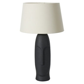 Make It A Home Maya Black Textured Face Detailed Ceramic Table Lamp
