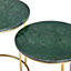 Make It A Home Milano Set of 2 Green Marble Gold Framed Side Tables