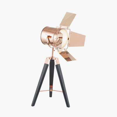Make It A Home Nassau Black & Copper Film Inspired Tripod Table Lamp