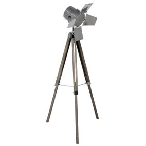 Make It A Home Nassau Grey & Silver Directional Film Inspired Tripod Floor Lamp