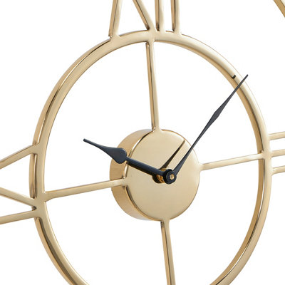 Make It A Home Neptune Gold Metal Double Framed Large Round Wall Clock