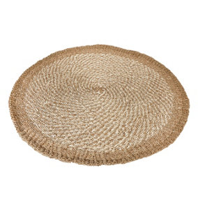 Make It A Home Noa Woven Seagrass & Palm Leaf Swirl Round Rug